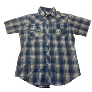 Wrangler Wrancher Shirts Button Down Plaid Snap Buttons Western Size Men's Large